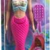 Barbie Mermaid Doll with 7-Inch-Long Pink Fantasy Hair & Colorful Accessories for Styling Play Like Headband & Barrettes - 7
