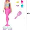 Barbie Mermaid Doll with 7-Inch-Long Pink Fantasy Hair & Colorful Accessories for Styling Play Like Headband & Barrettes - 8