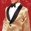 Barbie Signature 2025 Holiday Light Brown Hair Ken Collectible Fashion Doll Wearing Full Suit with Golden Jacket in Displayable Packaging & Doll Stand - 3