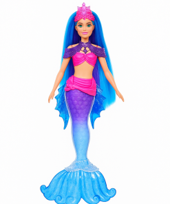 Barbie Mermaid Power Doll Set, Barbie "Malibu" Fashion Doll with Seahorse Pet & Accessories, Mermaid Toy with Interchangeable Fins