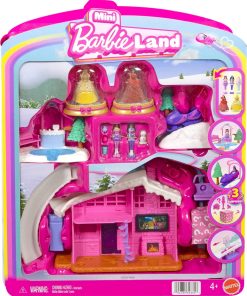 Barbie Mini BarbieLand Bundle Including 2 Holiday Dolls, 3 Snow Playsets, 3 Other 1.5-inch Dolls - 1