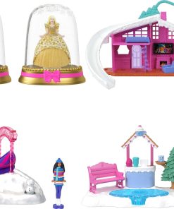 Barbie Mini BarbieLand Bundle Including 2 Holiday Dolls, 3 Snow Playsets, 3 Other 1.5-inch Dolls - 2