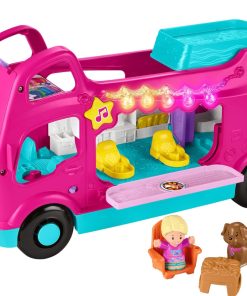 Fisher-Price Little People Toddler Toy Barbie Dreamcamper RV Playset with Music Lights & Figures for Pretend Play Kids Ages 18+ Months - 1