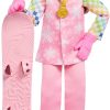 Barbie Careers Snowboarder Doll Wearing Pink Snow Jacket, Pants & Boots with 10+ Accessories Including Color-Change Snowboard - 1