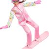 Barbie Careers Snowboarder Doll Wearing Pink Snow Jacket, Pants & Boots with 10+ Accessories Including Color-Change Snowboard - 6