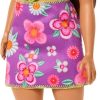 Barbie Fashionistas Doll #244 with Purple-Streaked Brown Hair, Purple Floral Halter Top and Matching Skirt with Accessories Like Headband and Sandals - 5
