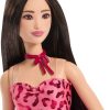 Barbie Fashionistas Doll #246 with Black Hair, Pink Leopard Print Strapless Dress with Accessories Like Tie Necklace and Boots - 3