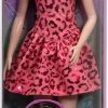 Barbie Fashionistas Doll #246 with Black Hair, Pink Leopard Print Strapless Dress with Accessories Like Tie Necklace and Boots - 6