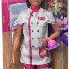 Barbie Doll & Accessories, Career Pastry Chef Doll with Hat, and Cake Slice - 6
