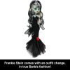 Monster High x Barbie Frankie Stein Doll with Original Barbie-Inspired Swimsuit and Solo in The Spotlight Black Evening Dress and Accessories - 2