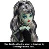 Monster High x Barbie Frankie Stein Doll with Original Barbie-Inspired Swimsuit and Solo in The Spotlight Black Evening Dress and Accessories - 3
