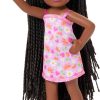 Barbie Club Chelsea Small Doll, 6-Inch Ari with Braided Hair Wearing Removable Flower-Print Dress & Pink Sandals - 5