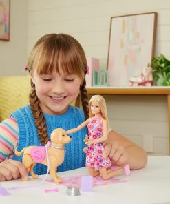 Barbie Walk & Potty Puppy Toy Set - Includes a Walking Dog Toy That Gets Her Needs, a Malibu Doll, Pick Up Shovel and Accessories, JJB46 - 2