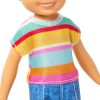 Barbie Club Chelsea Koji 6-Inch Boy Small Doll with Brunette Hair Wearing Removable Striped Shirt, Shorts & Shoes - 3