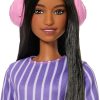 Barbie Fashionistas Doll #245, Autistic Doll Wearing Purple Striped Dress with Accessories Like Fidget Spinner, Tablet and Headphones - 3
