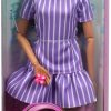 Barbie Fashionistas Doll #245, Autistic Doll Wearing Purple Striped Dress with Accessories Like Fidget Spinner, Tablet and Headphones - 6