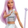 Barbie Pop Star Doll Dressed in Iridescent Skirt with Microphone and Pink Hair, Gift for 3 to 7 Year Olds - 2
