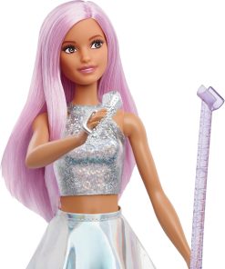 Barbie Pop Star Doll Dressed in Iridescent Skirt with Microphone and Pink Hair, Gift for 3 to 7 Year Olds - 2