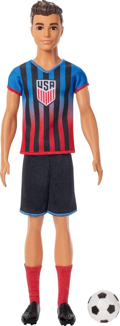 Barbie Careers USSF Soccer Fashion Ken Doll Dressed in Removable Sport-Themed Outfit & Shoes with Accessories - 1