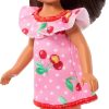 Barbie Club Chelsea Small Doll, 6-Inch Lula with Brunette Hair Wearing Removable Cherry-Print Dress & Sandals - 5