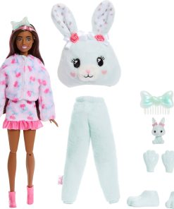 Barbie Cutie Reveal Doll & Accessories, Cuddly Series Bunny with 10 Surprises Including Color Change & Mini Pet - 6