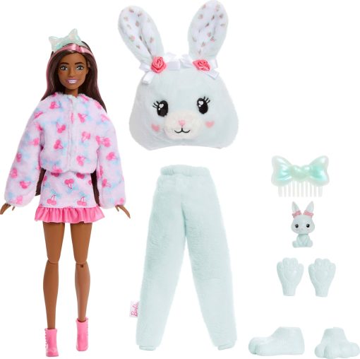 Barbie Cutie Reveal Doll & Accessories, Cuddly Series Bunny with 10 Surprises Including Color Change & Mini Pet - 6