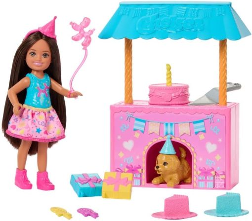 Barbie Family & Friends Club Chelsea Surprise Birthday Party Playset with Chelsea Small Doll (Brunette), Transforming Doghouse & 10+ Accessories - 1