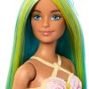 Barbie Mermaid Doll with Two-Tone Blue & Yellow Fantasy Hair & Headband Accessory, Toy with Shell Bodice & Turquoise Tail - 2