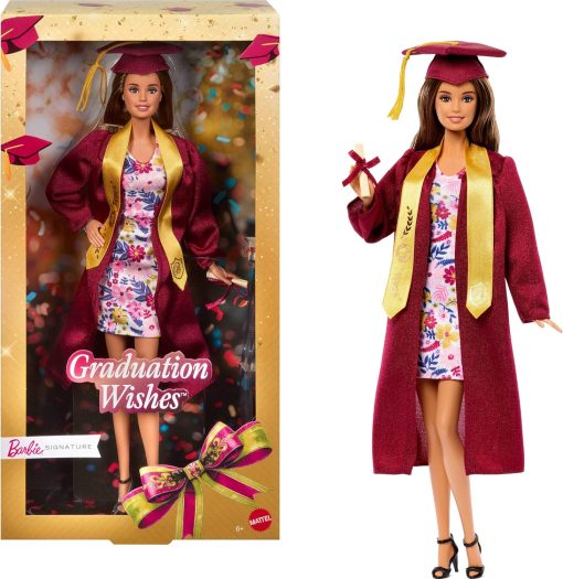Barbie Signature Graduation Wishes Fashion Doll with Burgundy Robe & Tassel Cap, Collectible Toy in Giftable Packaging - 1