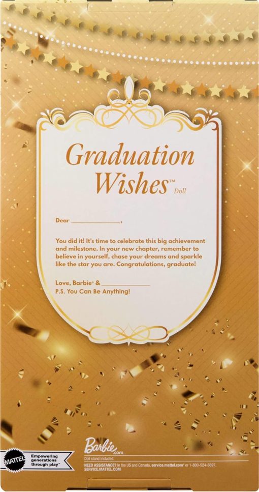 Barbie Signature Graduation Wishes Fashion Doll with Burgundy Robe & Tassel Cap, Collectible Toy in Giftable Packaging - 6