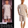 Barbie Basics Model Collector Ken Fashion Doll 10 with Brunette Hair in Shirt & Shorts with Matching Print, Universal-fit Fashions & Posable Body - 1