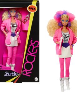 Barbie Signature Doll, and the Rockers Collectible Repro Doll, 40th Anniversary of 1986 Line, Doll Stand and Displayable Packaging - 1