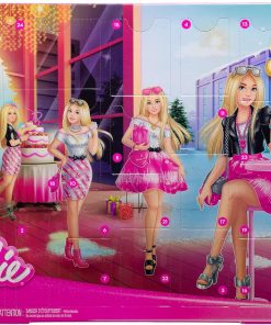 Barbie Doll Holiday Advent Calendar with 24 Clothing and Accessory Surprises Including Jacket, Skirt, Shoes, Purses, and a Pet Puppy, Blonde Doll - 1