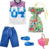 Barbie & Ken Fashions 2-Pack Clothing & Accessories Set, 1 Tropical Dress & Tote for Barbie Doll & 1 Tropical Shirt & Shorts Outfit with Shoes for Ken Doll - 1