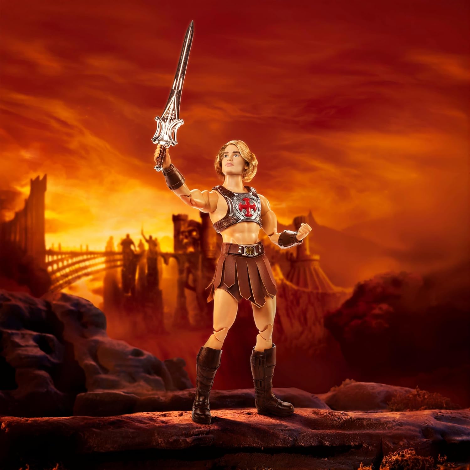 Barbie Signature Doll, Ken He-Man Collectible in Battle Harness, Sword, Doll Stand & Displayable Packaging, Motu Movie Theme - Image 5