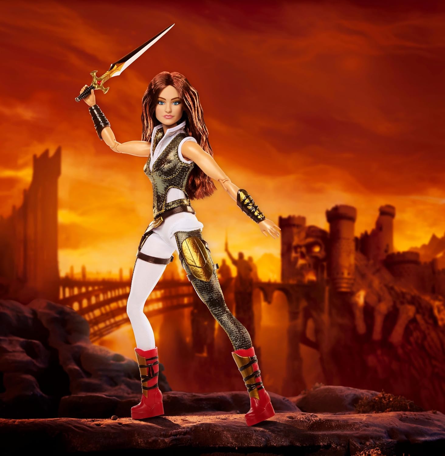 Barbie Signature Doll, Teela Collectible in Jumpsuit, Sword, Doll Stand & Displayable Packaging, Motu Movie Theme - Image 5