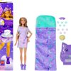 Barbie Party Unboxed Doll & Accessories, Sleepover Reveal Series with 7 Surprises Including Glow-in-The-Dark Activity Purple Pajama Doll - 1