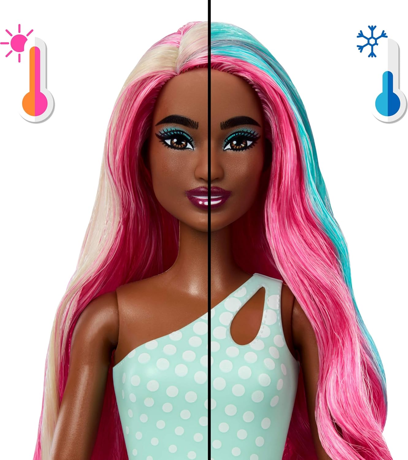 Barbie Pop Reveal Doll & Accessories, Sea Slushy Series Fashion Doll & Pet, 8 Surprises Includes Sensory Slime, and Color Change Hair - Image 5