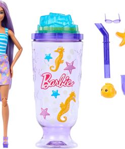 Barbie Pop Reveal Doll & Accessories, Sea Slushy Series Fashion Doll & Pet, 8 Surprises Includes Sensory Slime, and Color Change Hair​​ - 1