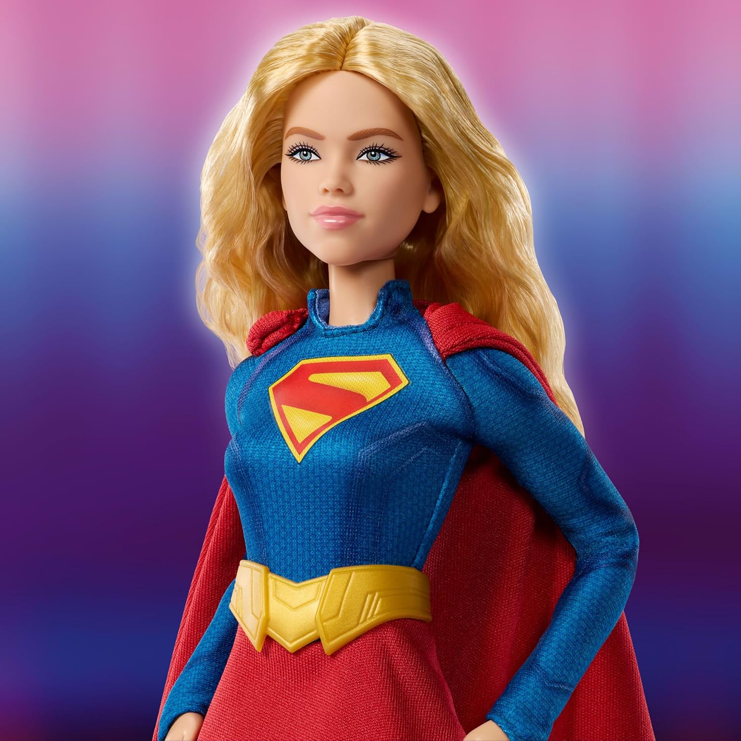 Barbie Signature DC Supergirl Fashion Doll, Blonde with Super Hero Costume & Cape, Collector Doll in Displayable Packaging & Doll Stand - Image 5
