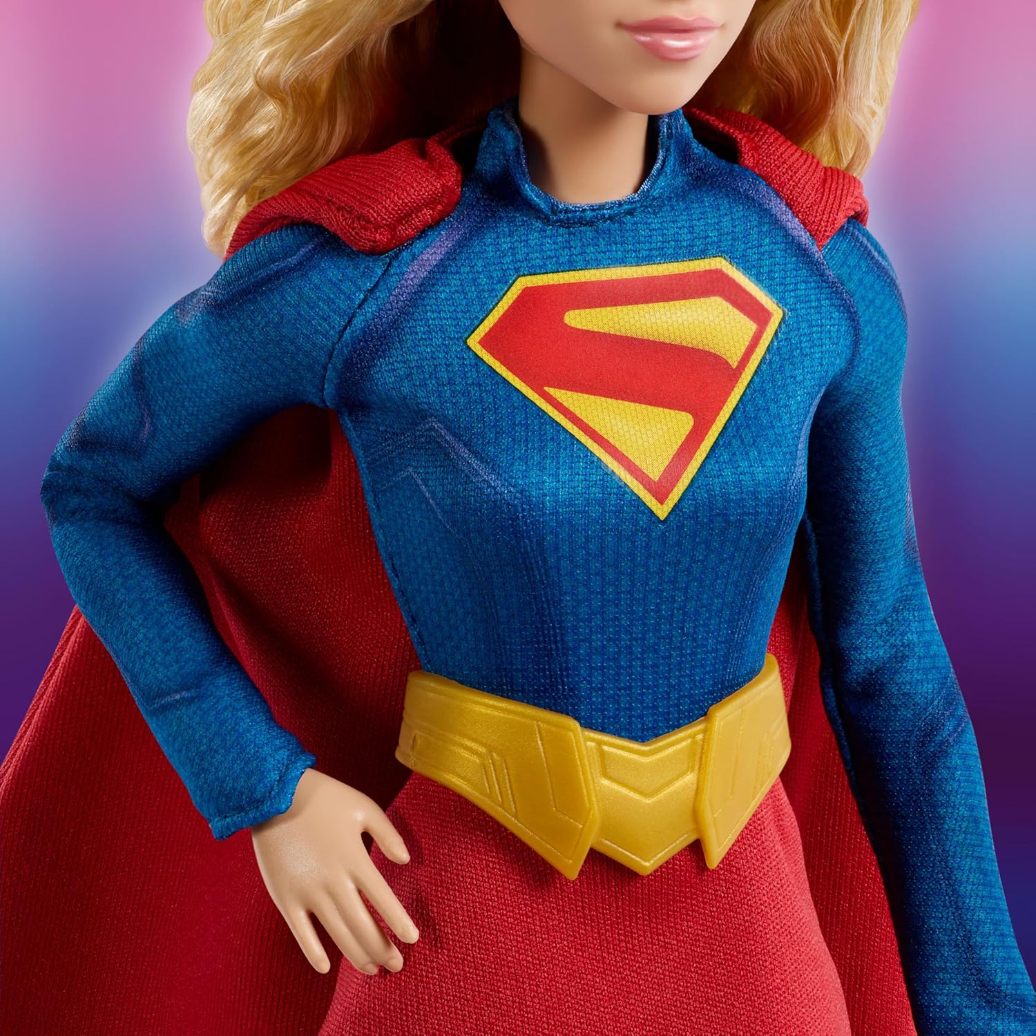 Barbie Signature DC Supergirl Fashion Doll, Blonde with Super Hero Costume & Cape, Collector Doll in Displayable Packaging & Doll Stand - Image 4