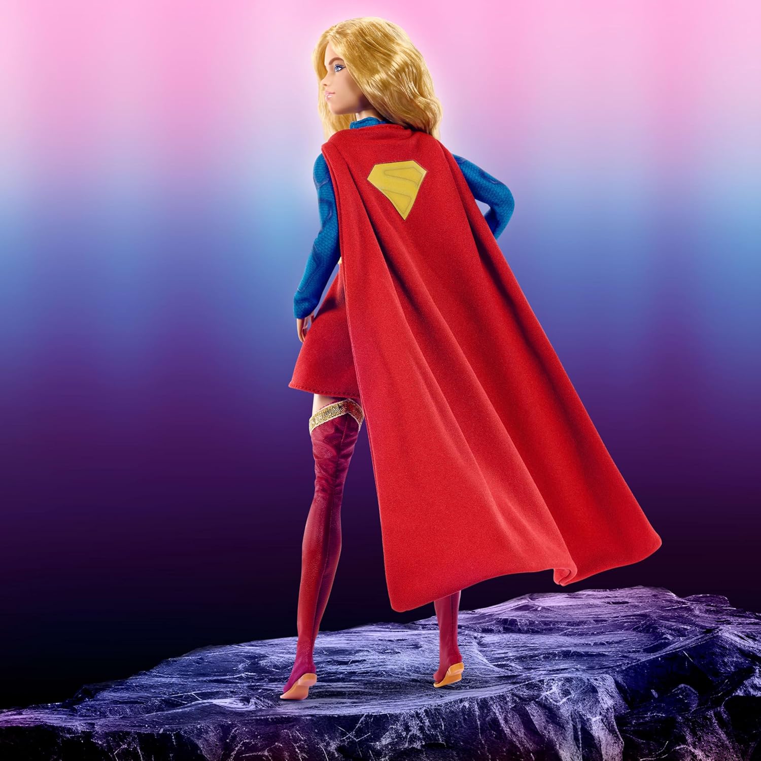 Barbie Signature DC Supergirl Fashion Doll, Blonde with Super Hero Costume & Cape, Collector Doll in Displayable Packaging & Doll Stand - Image 2
