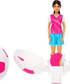 Barbie Team Roll and Reveal Soccer Player Doll and Accessories with Brunette Fashion Doll & 8 Surprises and a Soccer Ball Encasement - 1
