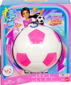 Alternative view of Barbie Team Roll and Reveal Soccer Player Doll and Accessories with Brunette Fashion Doll & 8 Surprises and a Soccer Ball Encasement