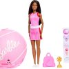 Barbie Team Roll and Reveal Tennis Player Doll and Accessories with Brunette Fashion Doll & 8 Surprises and a Tennis Ball Encasement - 1