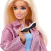 Barbie Deluxe Style Doll in Metallic Pink Barbiecore Skirt and Jacket, 4 Fashions, 4 Accessories, 4 Interchangeable Hands, 2 Shoes & Color Change Hair​​