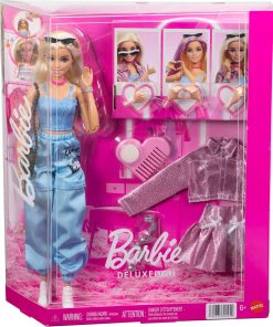 Alternative view of Barbie Deluxe Style Doll in Metallic Pink Barbiecore Skirt and Jacket, 4 Fashions, 4 Accessories, 4 Interchangeable Hands, 2 Shoes & Color Change Hair​​