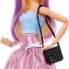 Barbie Deluxe Style Doll in Metallic Pink Barbiecore Skirt and Jacket, 4 Fashions, 4 Accessories, 4 Interchangeable Hands, 2 Shoes & Color Change Hair​​