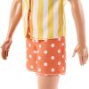 Barbie Fashionistas Style Ken Doll #252 with Blond Hair, Wearing Orange and Yellow Polka-Dot Board Shorts with Yellow and White Striped Shirt, Orange Shoes - 1
