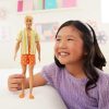 Barbie Fashionistas Style Ken Doll #252 with Blond Hair, Wearing Orange and Yellow Polka-Dot Board Shorts with Yellow and White Striped Shirt, Orange Shoes